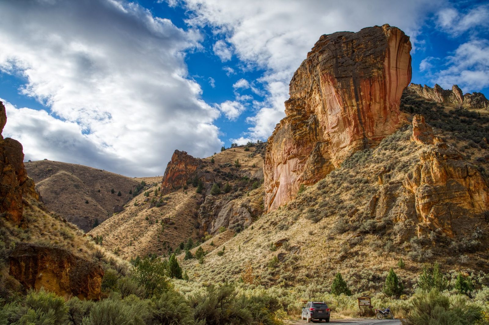 Rock formations at Leslie Gulch in the eastern Oregon high desert